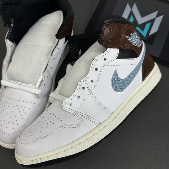 Nike Air Jordan 1 Mid Mocha Brown University Blue FQ7831-142 Men’s Sizes Shoes main image 5